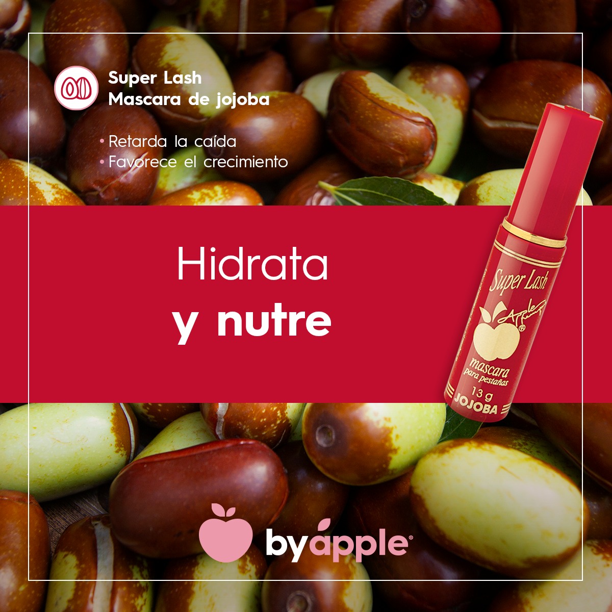 MASCARA BY APPLE JOJOBA SUPERLASH CEPILLO PINO