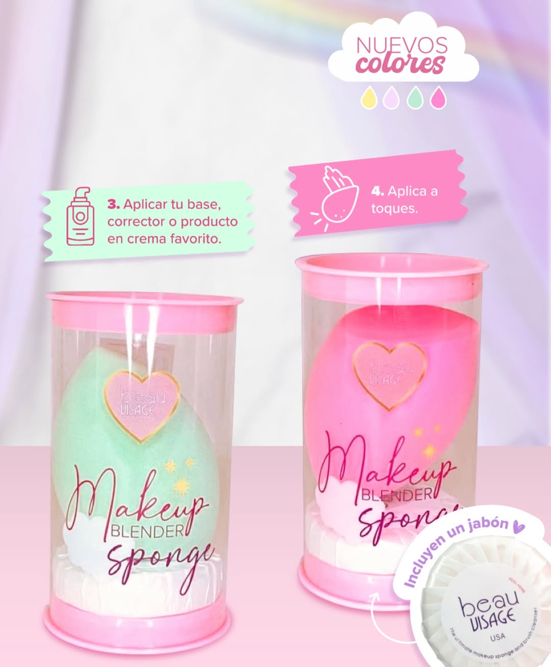 ESPONJA PARA MAQUILLAJE Y JABON BEAUVISAGE