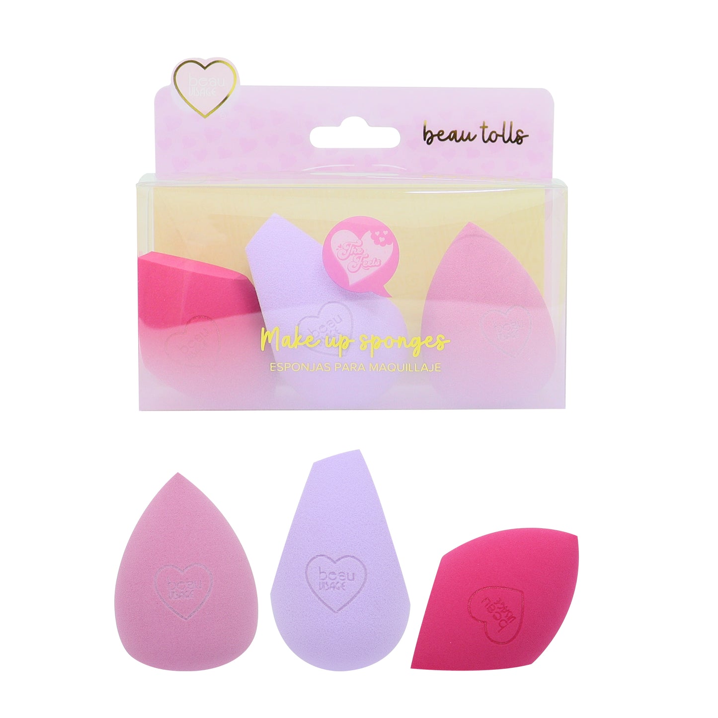 ESPONJA P/MAQUILLAJE 3PCS BEAUVISAGE
