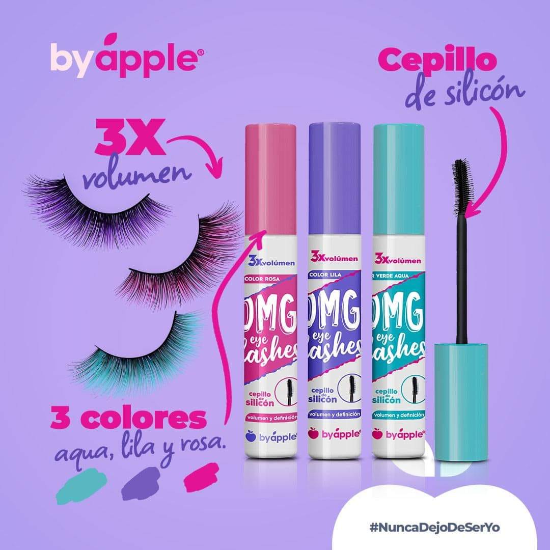 MASCARA DE PESTAÑAS COLOR PASTEL OMG 3X BY APPLE