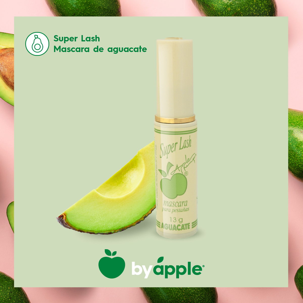 MASCARA BY APPLE AGUACATE SUPERLASH CEPILLO PINO