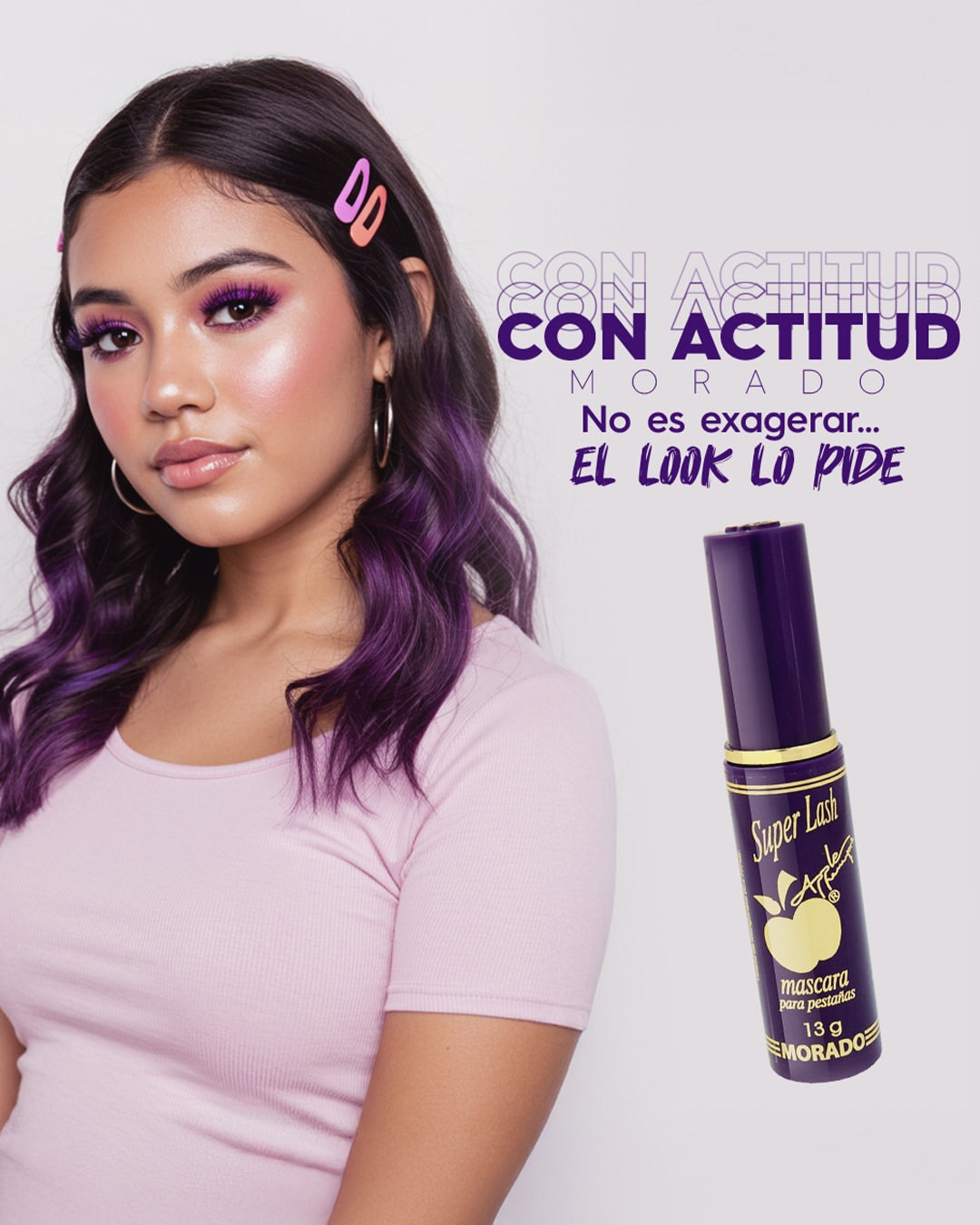 MASCARA BY APPLE MORADO SUPERLASH CEPILLO PINO