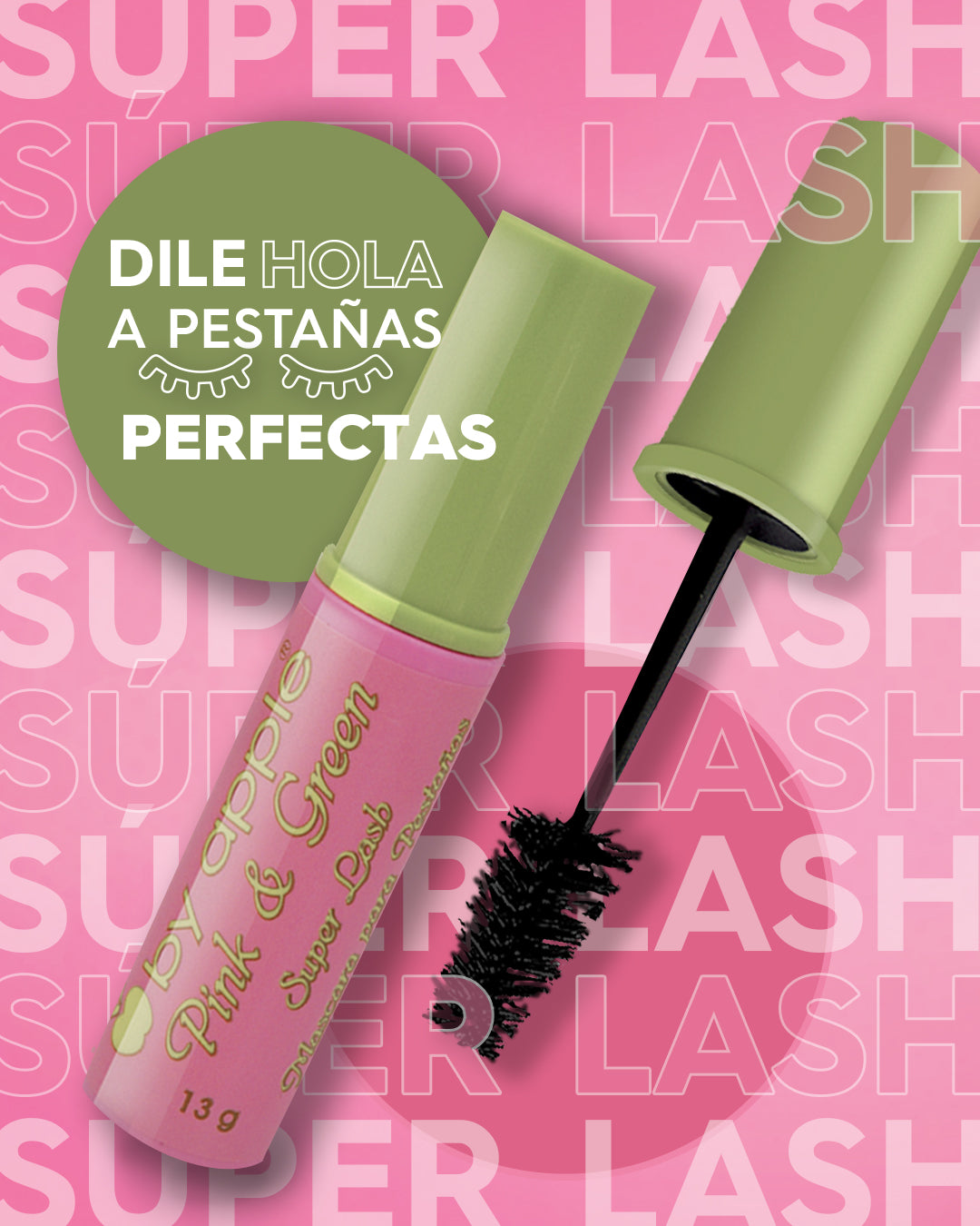 MASCARA DE PESTAÑAS SUPER LASH PINK & GREEN BY APPLE